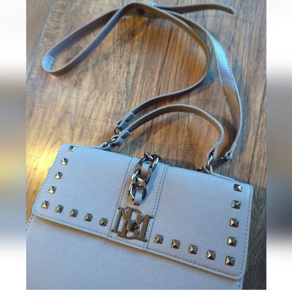 Badgley Mischka Gray Medium Purse w/ Long Strap & Short Handle NWOT Chain Accent - Picture 4 of 16